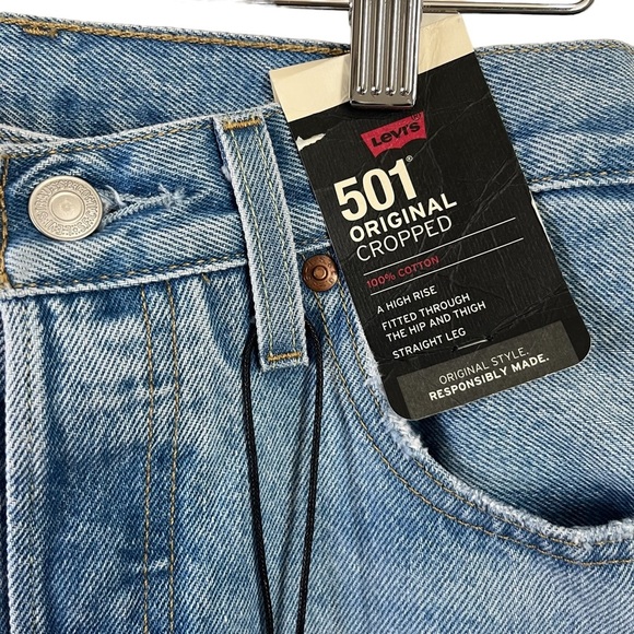 LEVI'S 501 Women's Size ORIGINAL CROPPED High Waisted Straight Leg NEW - Picture 7 of 10